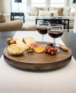 Hammered Wood Lazy Susan