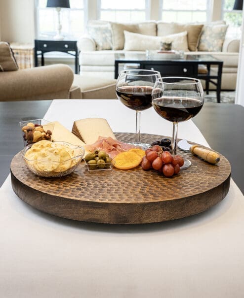 Hammered Wood Lazy Susan
