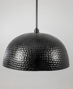 Wood Hammered Dome Pendant Light
