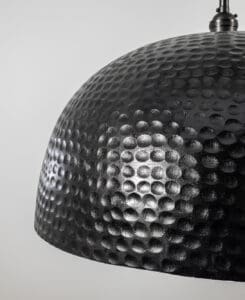 Wood Hammered Dome Pendant Light