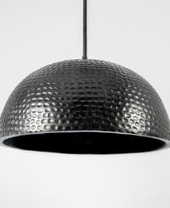 Wood Hammered Dome Pendant Light