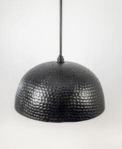 Wood Hammered Dome Pendant Light