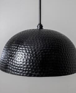 Wood Hammered Dome Pendant Light