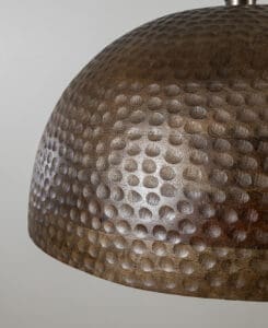 Jacobean Wood Hammered Dome Light