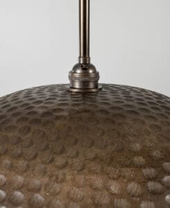 Jacobean Wood Hammered Dome Light