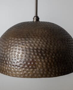 Jacobean Wood Hammered Dome Light