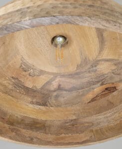 Natural Wood Hammered Dome Light