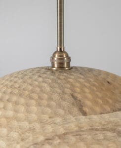 Natural Wood Hammered Dome Light