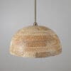Wood Hammered Dome Pendant Light