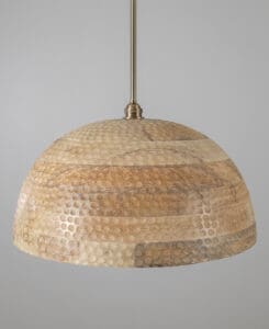 Wood Hammered Dome Pendant Light