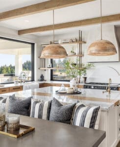 Natural Wood Hammered Dome Pendant Light