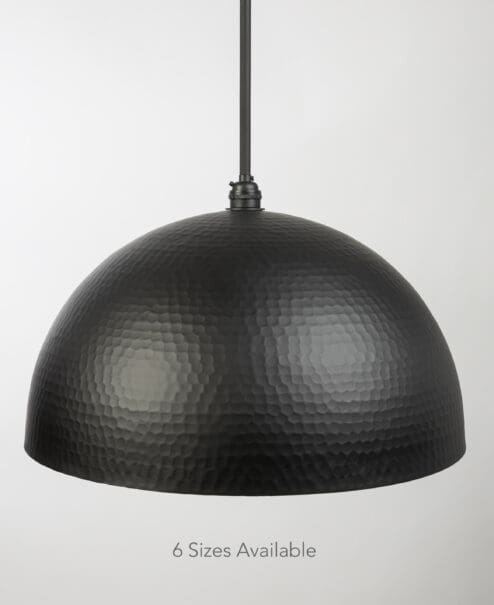 Black Hammered Dome Pendant Light