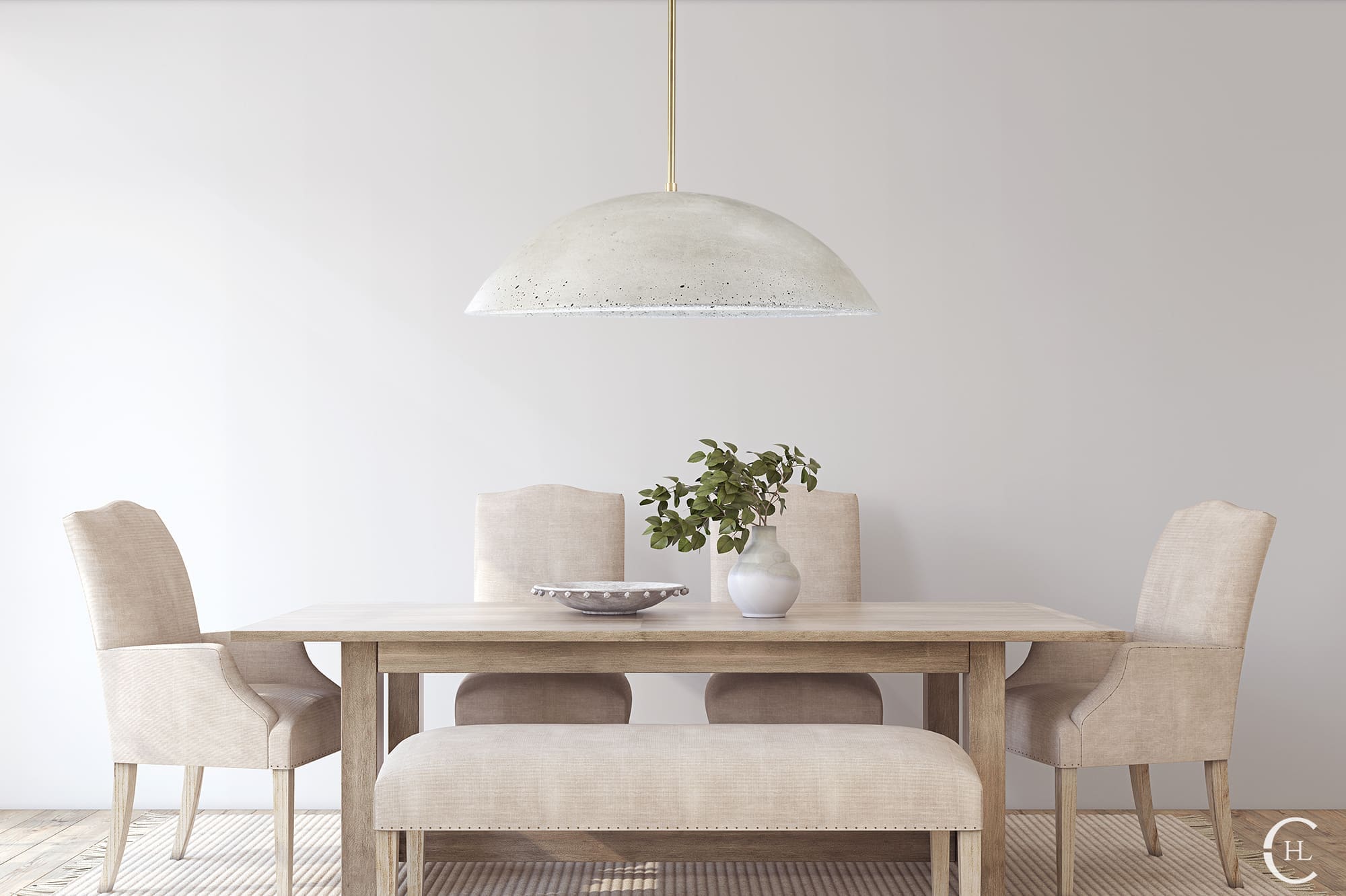 Concrete Dome Pendant Light