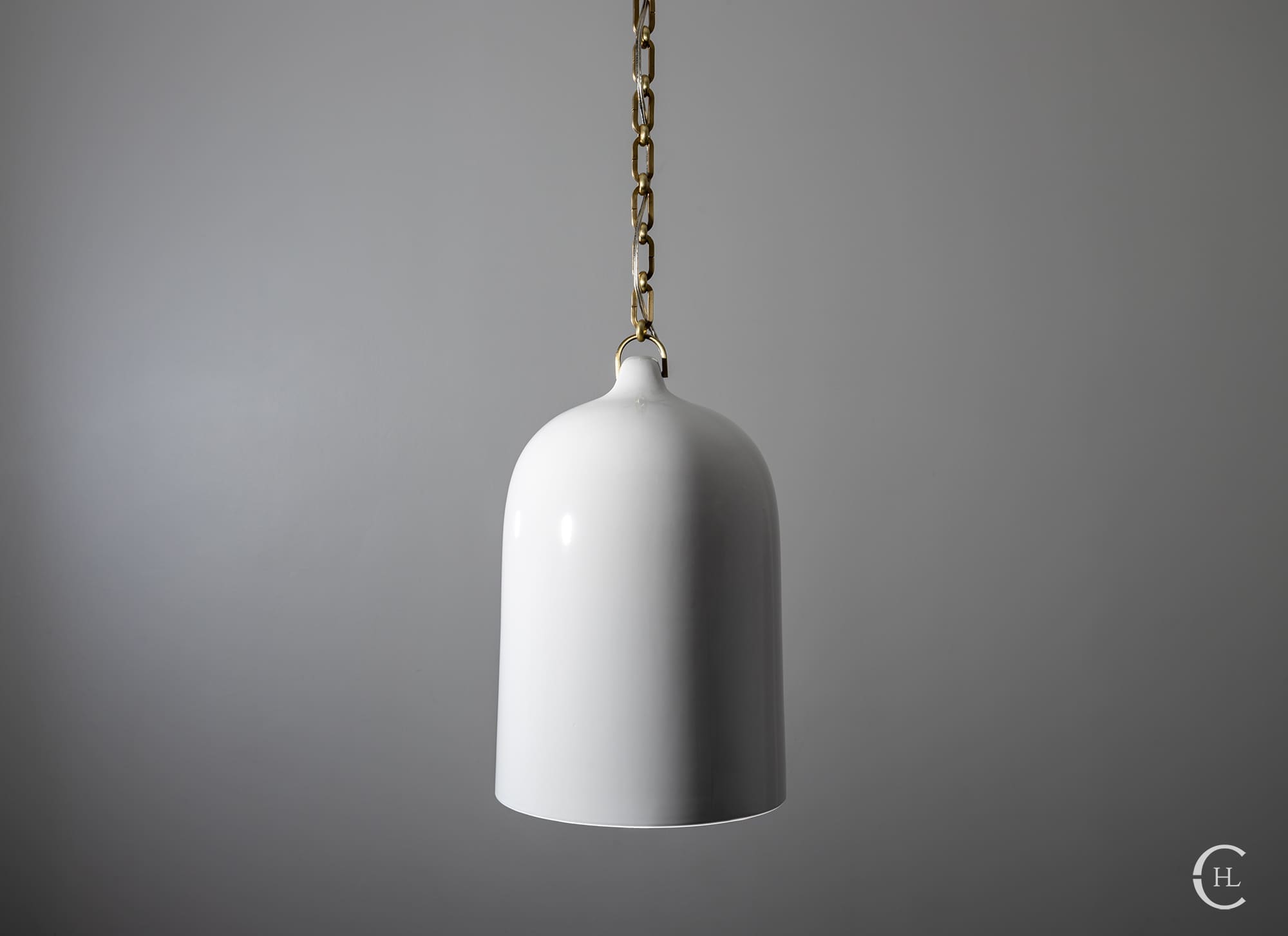 White Ceramic Bell Pendant