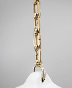 White Ceramic Bell Pendant Chain