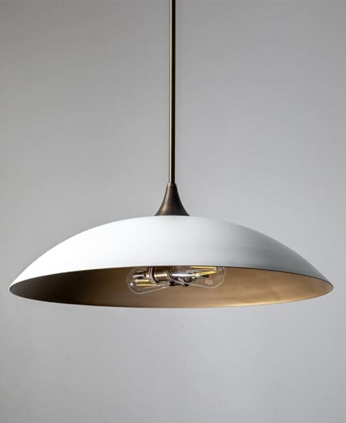 Rynn Dual Socket Dome Pendant Light - White