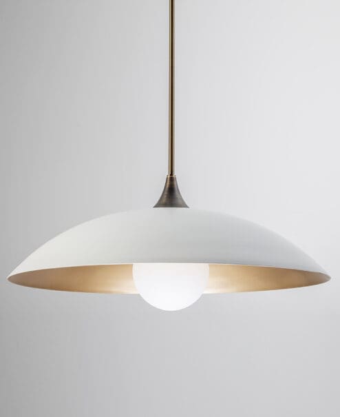 Skytop Satin White Opal Glass Dome Pendant Fixture – White