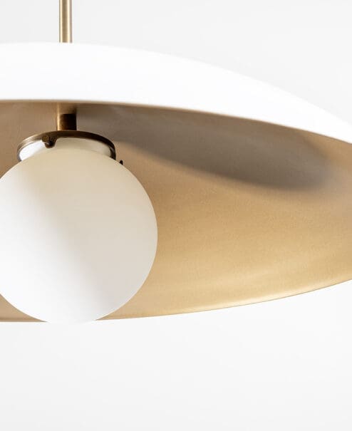 Alternative view of Skytop Satin White Opal Glass Dome Pendant Fixture – White