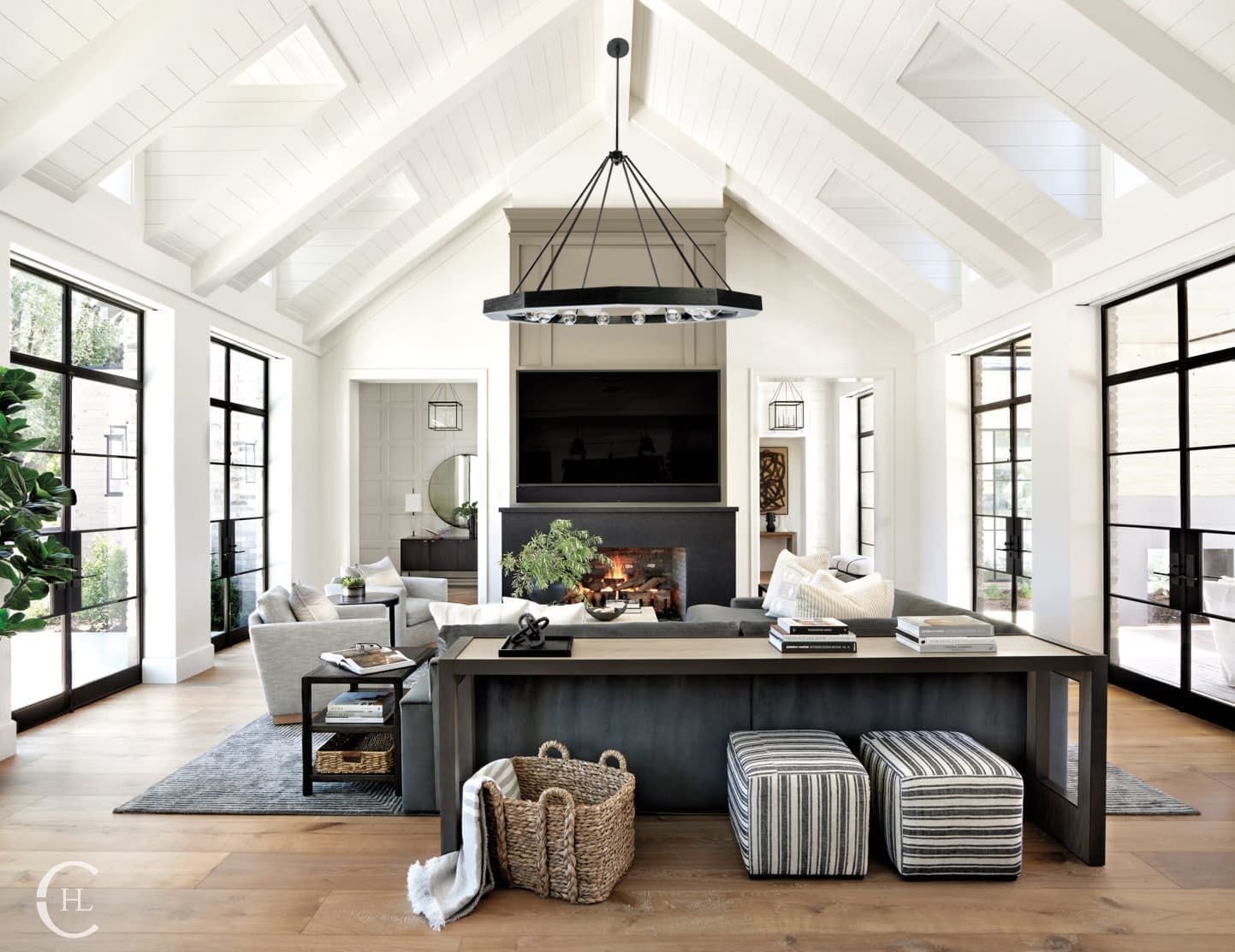 Geometric Wagon Wheel Chandelier