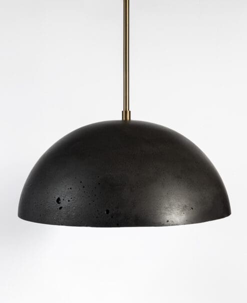 Galilean Black Concrete Dome Pendant Light