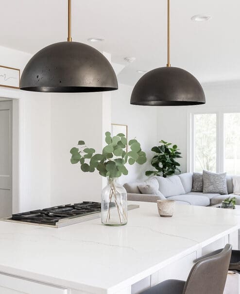 Alternative view of Galilean Black Concrete Dome Pendant Light
