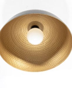 Black Hammered Dome Flush Mount Light