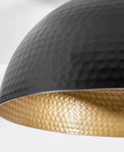 Black Hammered Dome Flush Mount Light