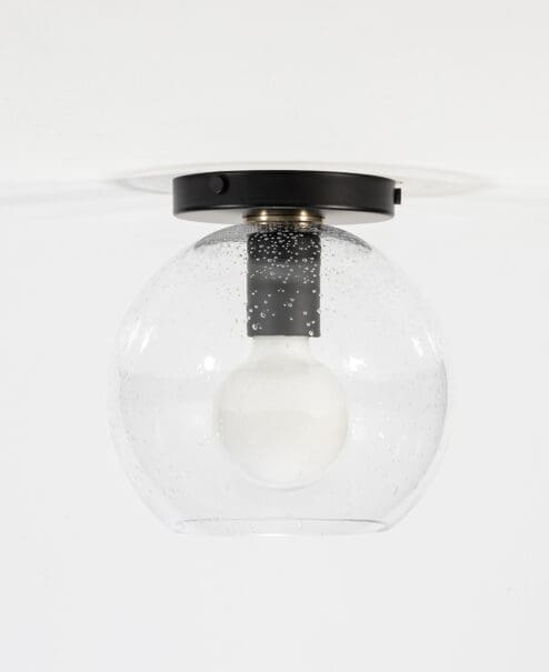 Lumière Globe Shade Flush Mount Light Fixture – Seeded