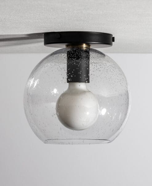 Alternative view of Lumière Globe Shade Flush Mount Light Fixture – Seeded