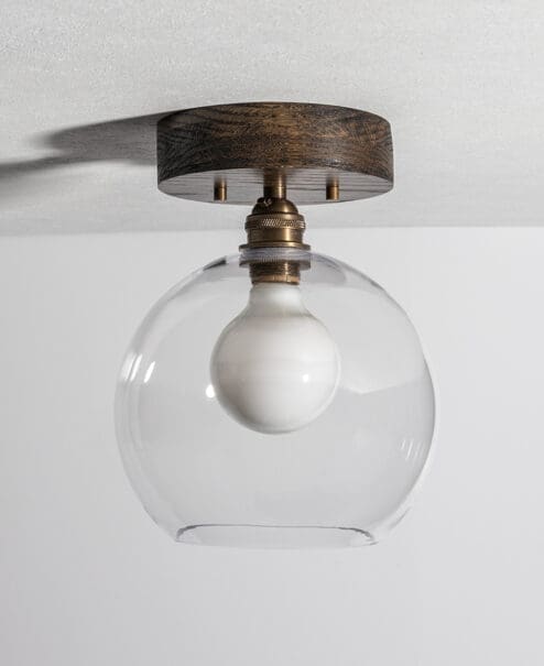 Alternative view of Luna Wood Semi-Flush Mount Light Fixture - Clear