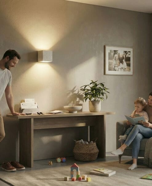 Alternative view of Kivo Concrete Cube Sconce