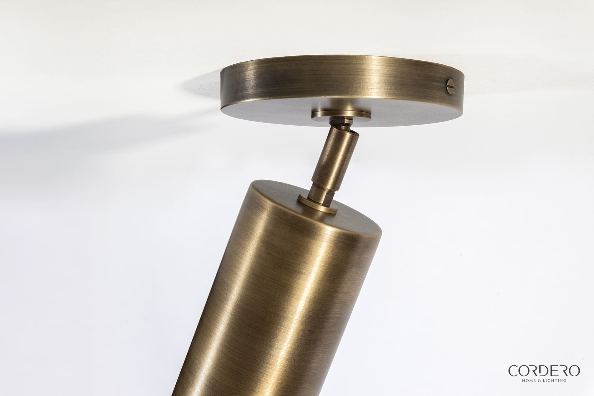 Brass Cylindrical Flush Mount Light
