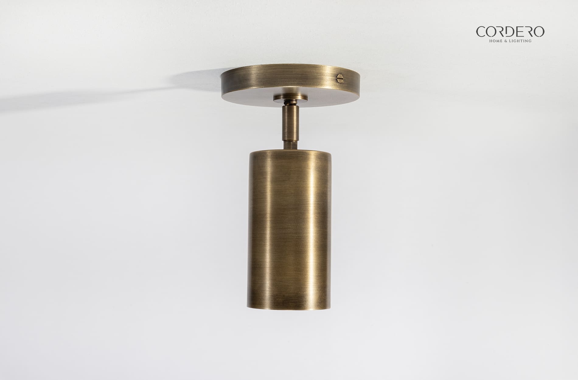 Brass Cylindrical Flush Mount Light