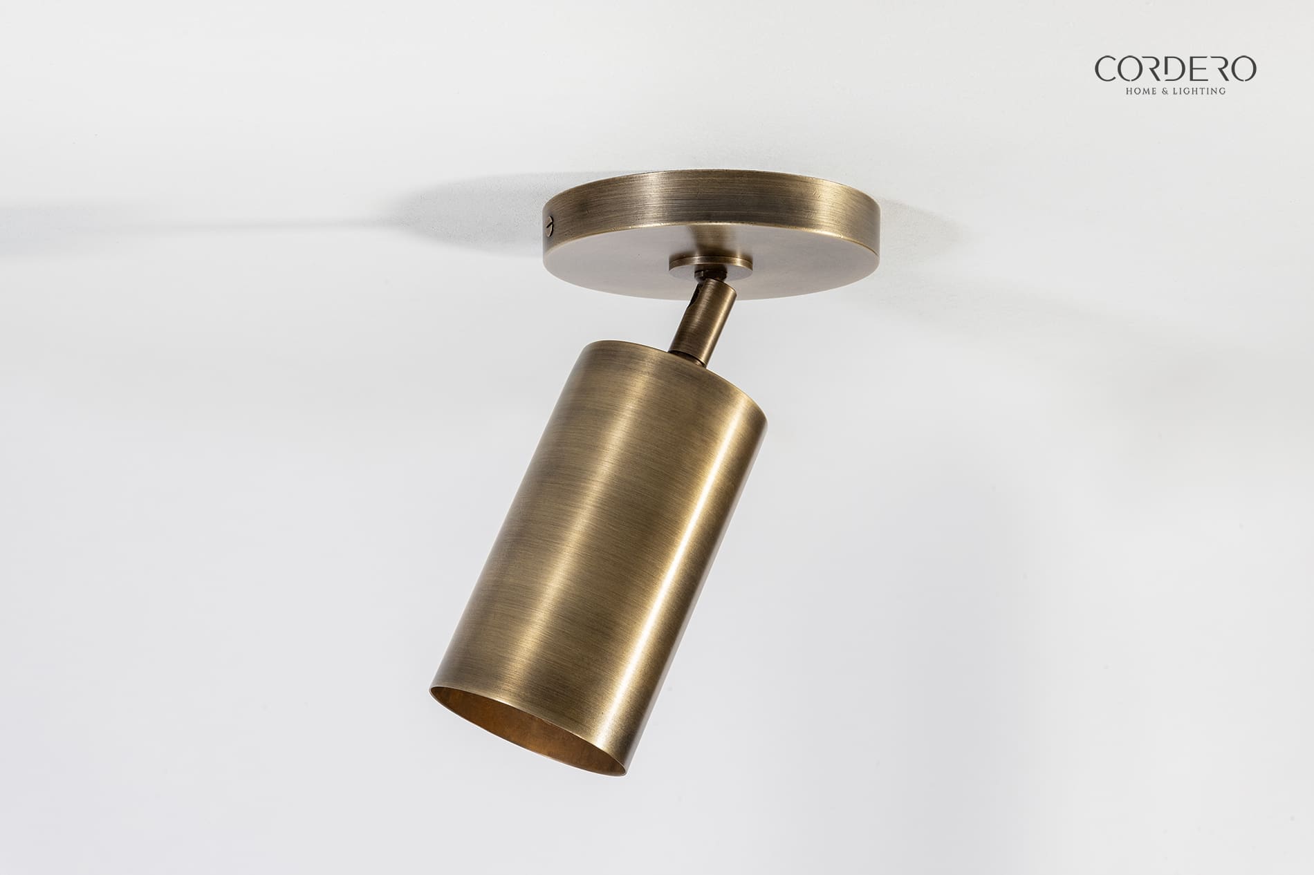 Brass Cylindrical Flush Mount Light