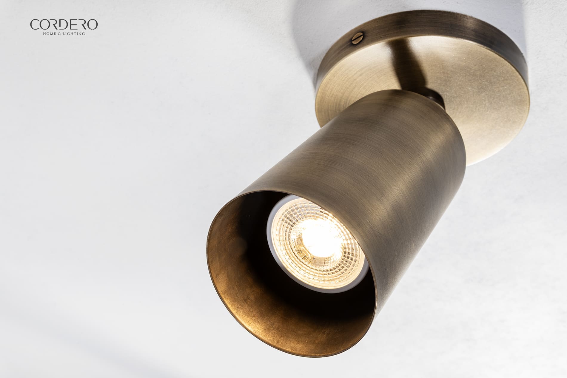 Brass Cylindrical Flush Mount Light