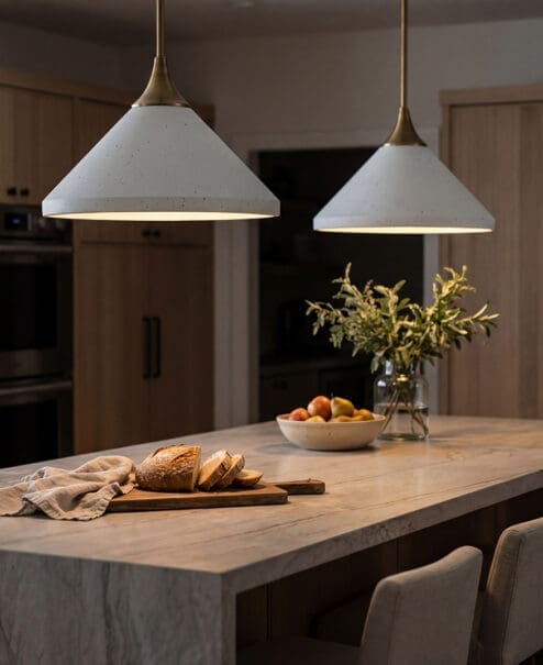 Alternative view of Meridian White Concrete Pendant Light